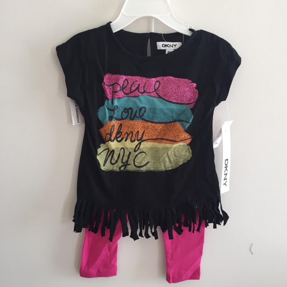 BRAND NEW DKNY FRAY SHIRT AND PANTS MATCHING SET